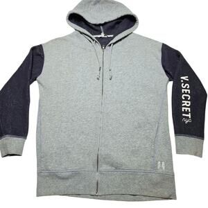 Victoria's Secret Hoodie Women's Size Medium Full Zip Sleeve Logo Soft Y2k